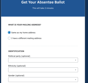 Absentee ballot request page 2
