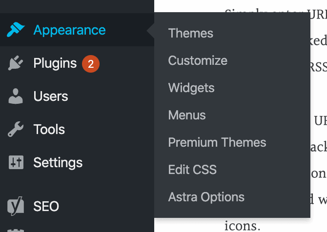 Go to Appearance and then widgets