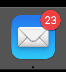 Screenshot of Mac email icon with 23 new messages