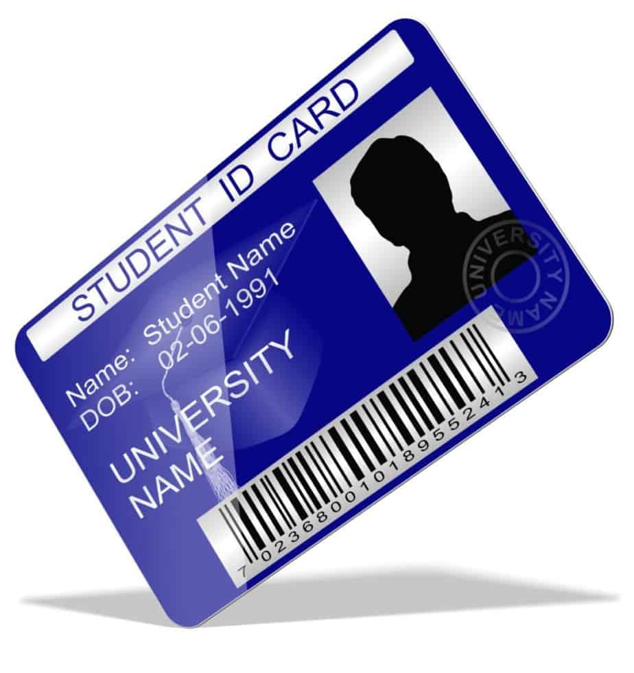 3d illustration of a student ID card