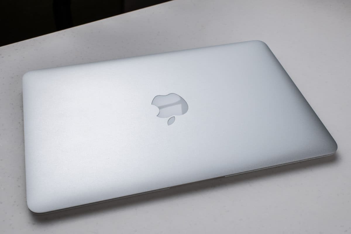 Picture of a closed MacBook on a table