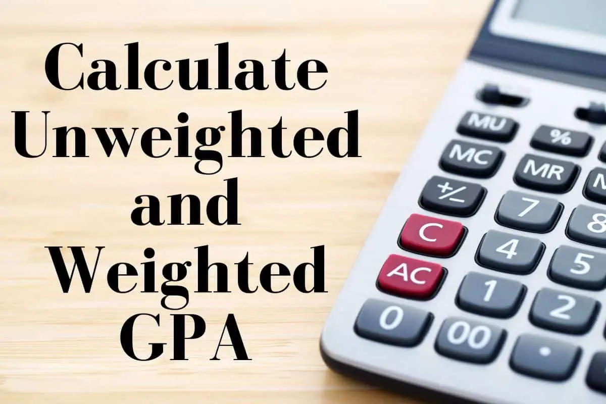 A calculator with the words "Calculate unweighted and weighted GPA" next to it